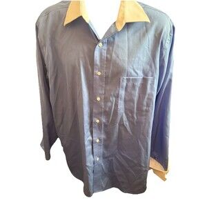 Donald Trump Signature Collection Mens 17 1/2 34/35 Blue French Cuff Dress Shirt